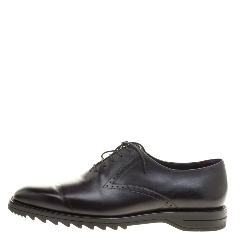 

Berluti Black Leather Lace Up Oxfords Size