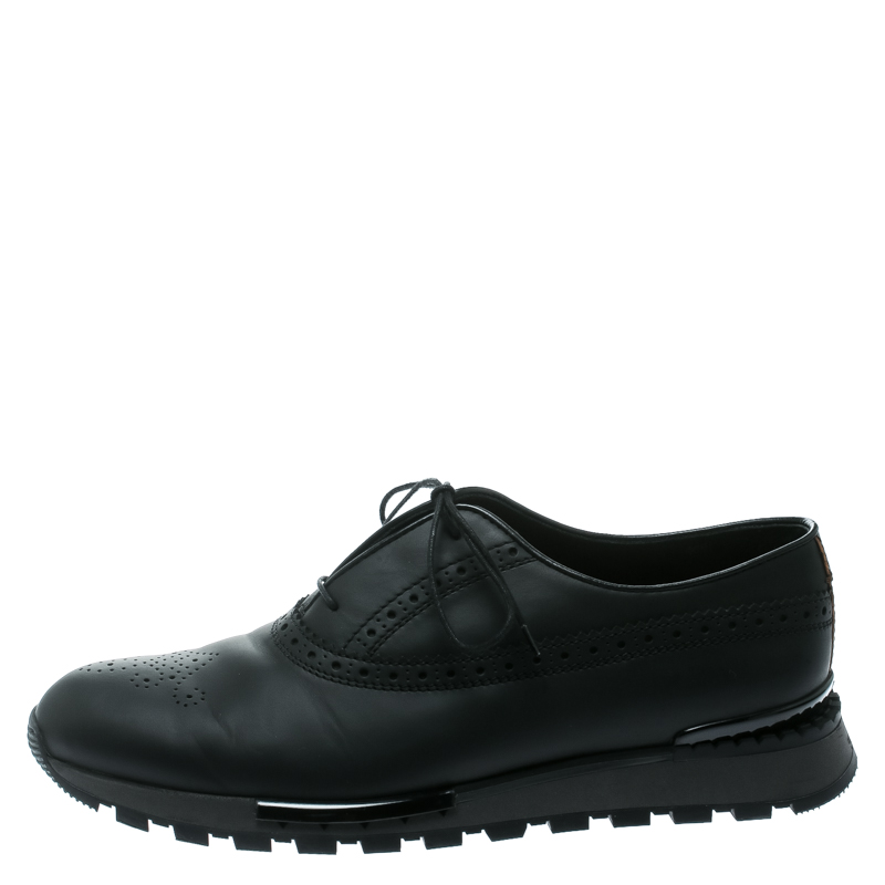 

Berluti Black Brogue Leather Fast Track Sneakers Size