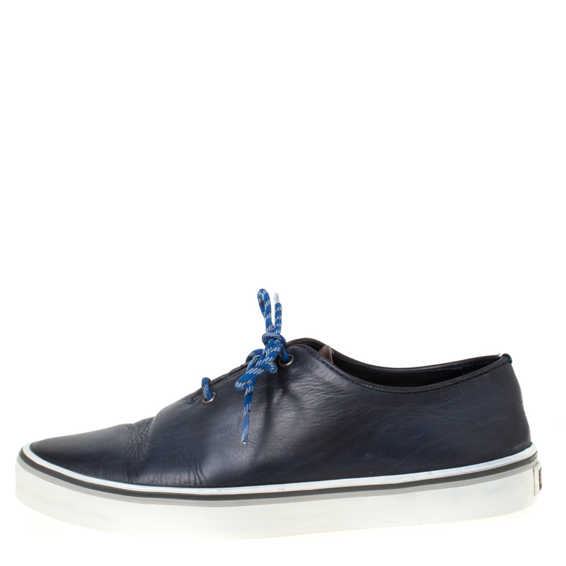

Berluti Blue Leather Lace Up Sneakers Size