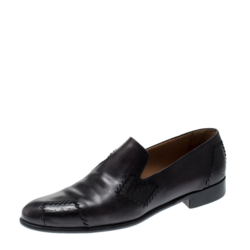 Berluti Black Leather Loafers Size 43