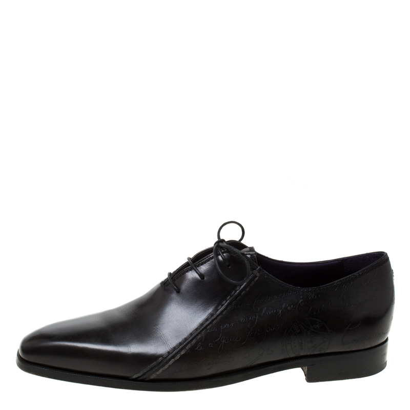 

Berluti Black Leather Lace Up Oxfords Size