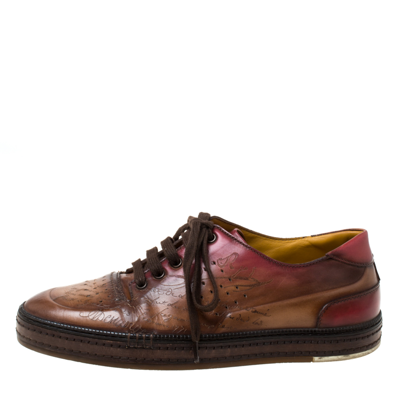 

Berluti Brown Ombre Leather Playtime Low Top Sneakers Size