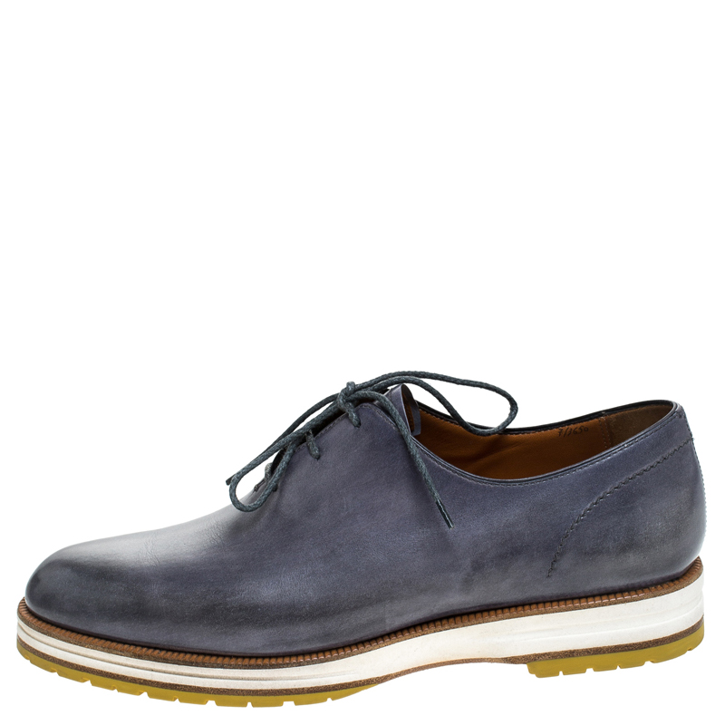 

Berluti Grey Leather Lace Up Oxfords Size