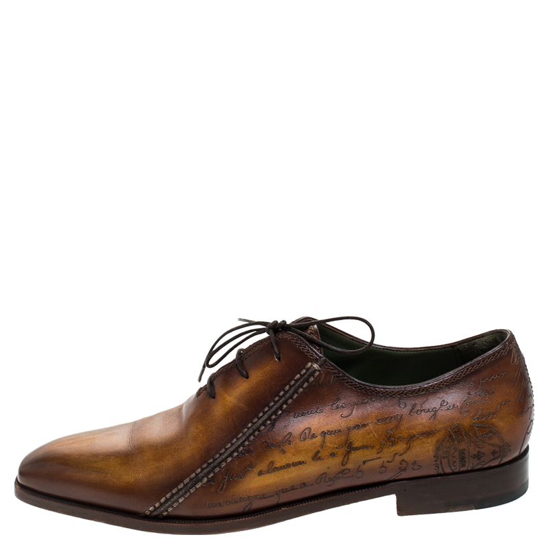 

Berluti Brown Leather Lace Up Derby Size
