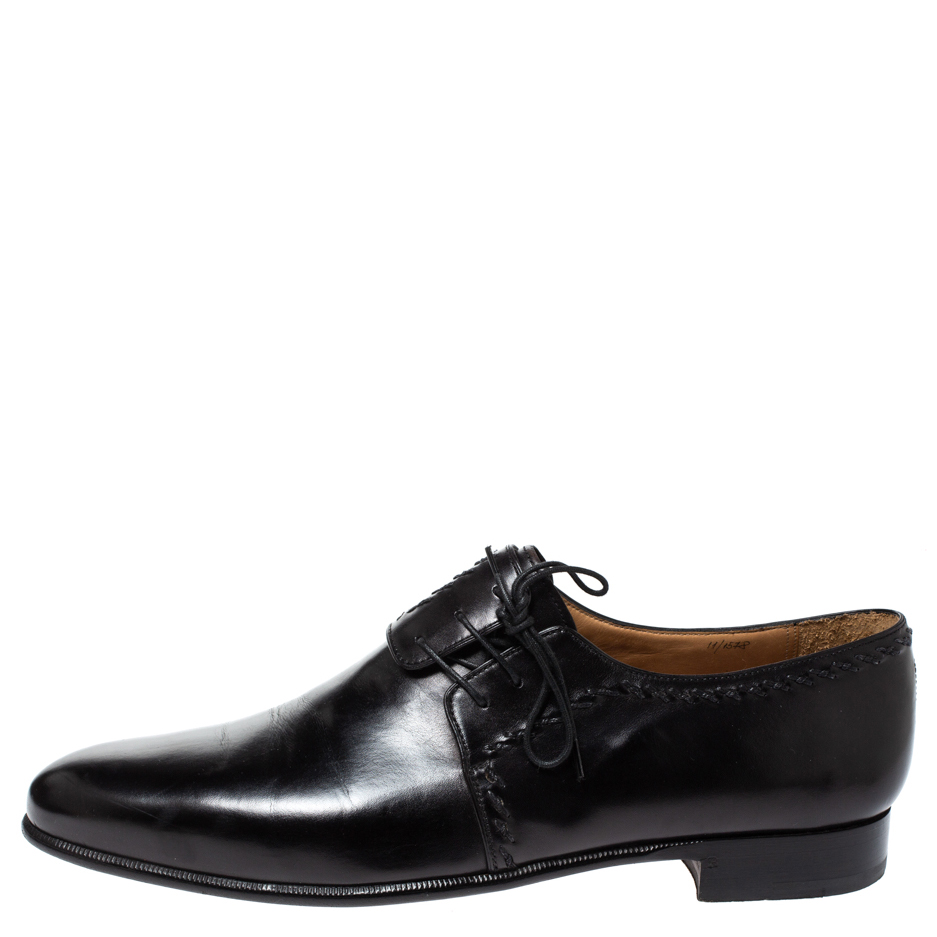 

Berluti Black Leather Lace Up Oxfords Size