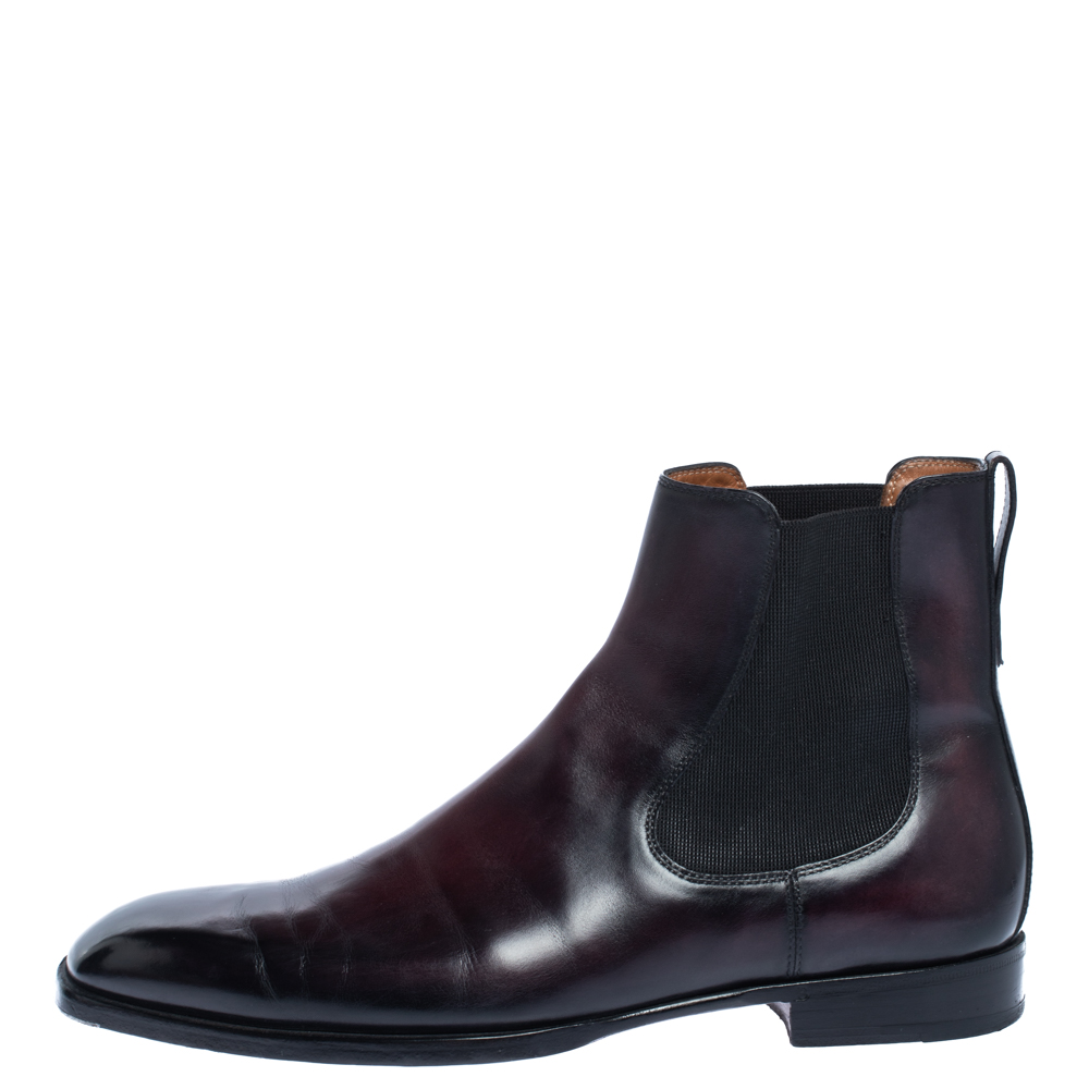 

Berluti Dark Brown Shiny Leather Chelsea Boots Size