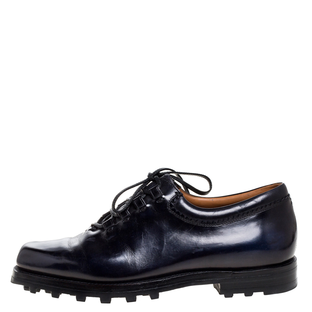 

Berluti Blue Leather Lace Up Oxfords Size