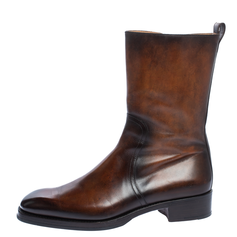 

Berluti Two Tone Leather Ankle Boots Size, Brown