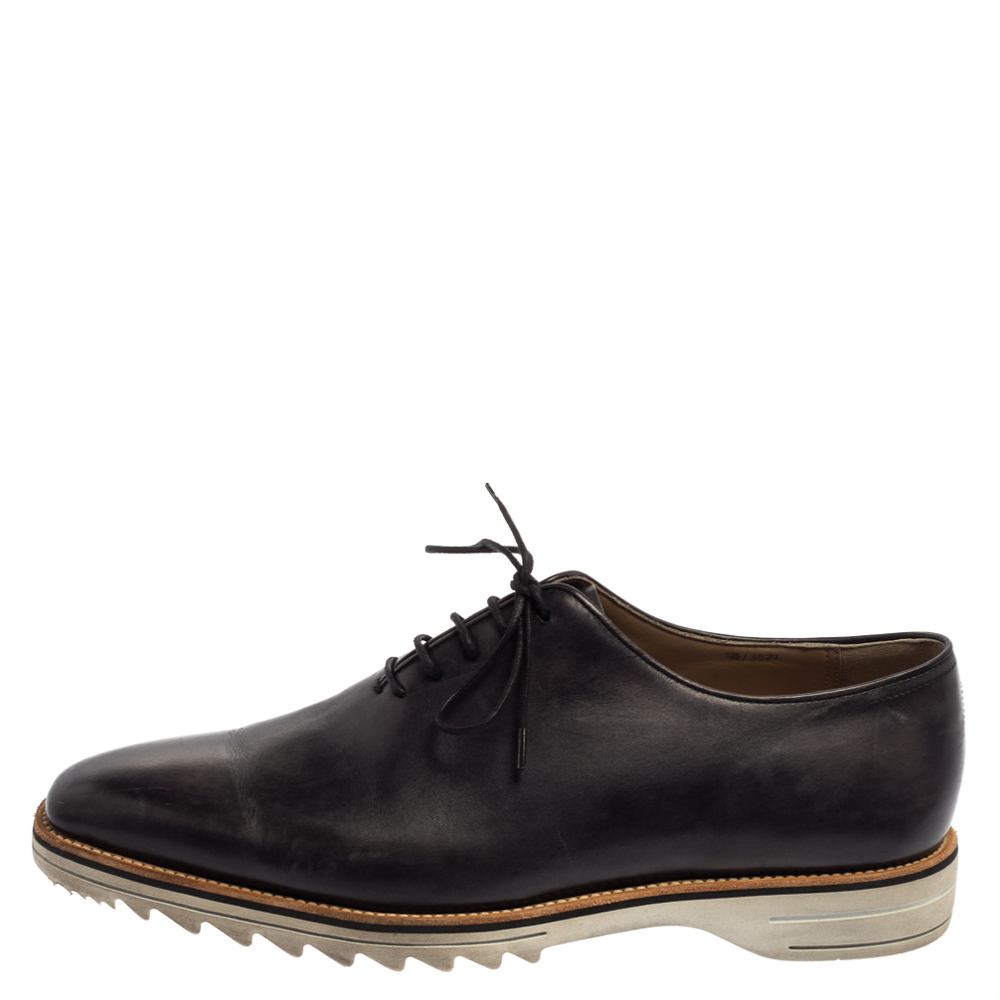 

Berluti Grey Leather Lace Up Oxfords Size