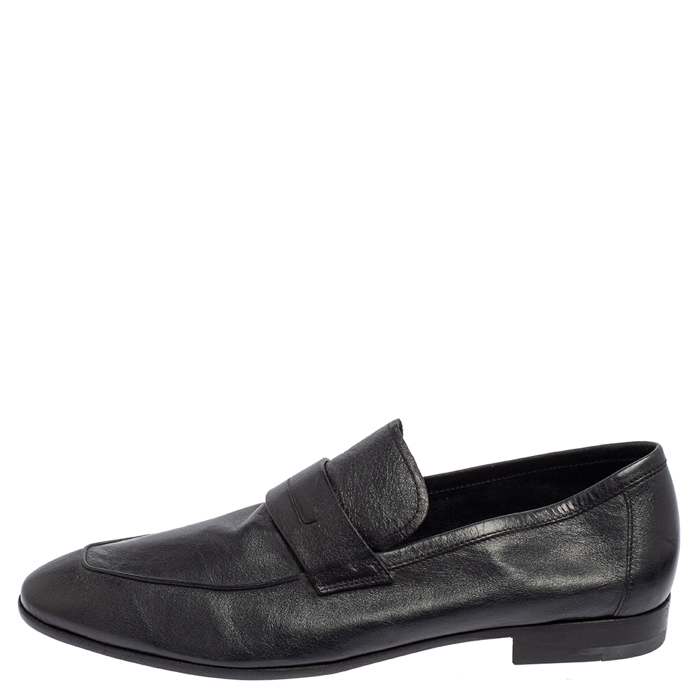 

Berluti Black Leather Lorenzo Loafers Size