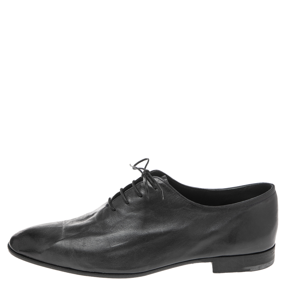 

Berluti Black Leather Lace Up Oxfords Size