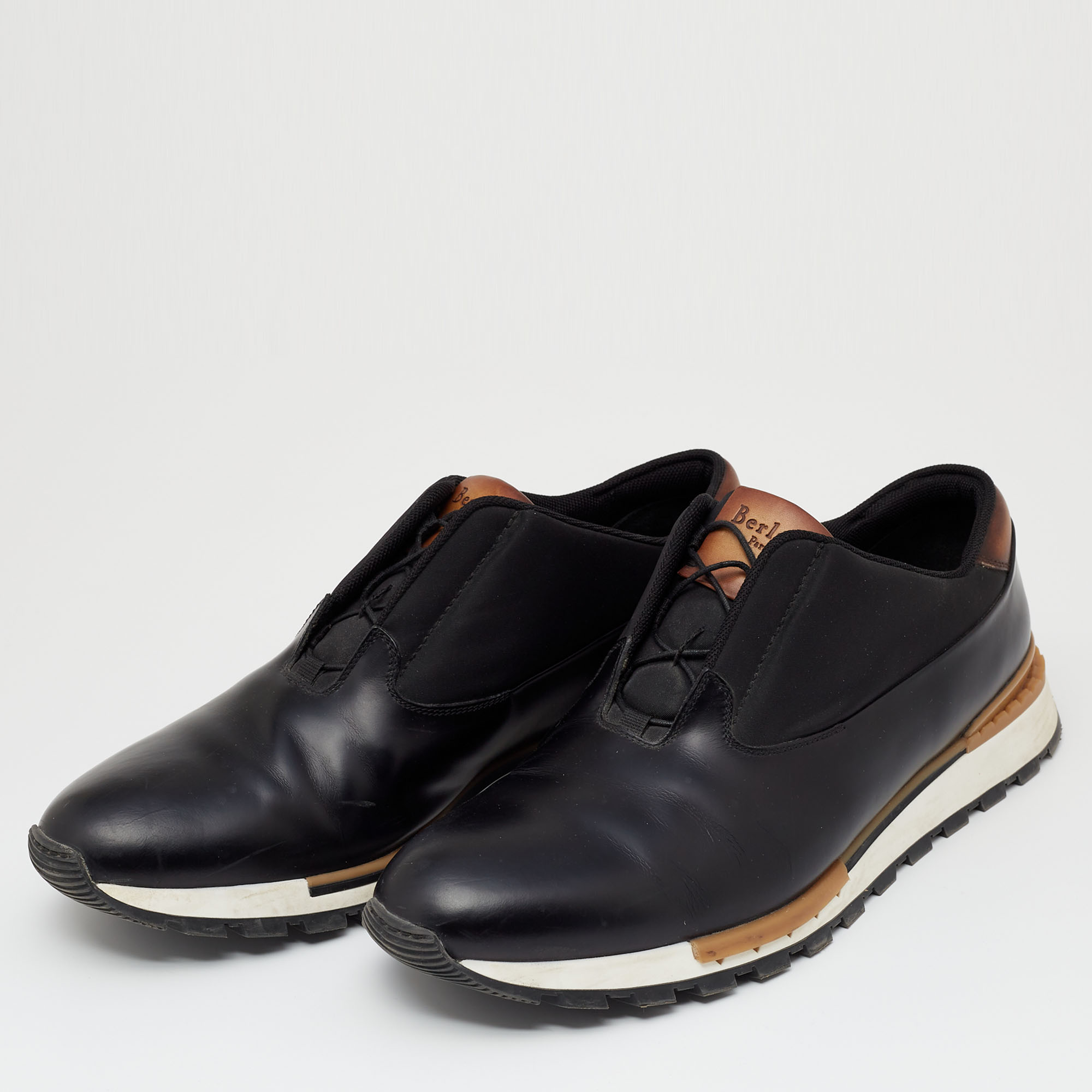 

Berluti Black Leather Fast Track Sneakers Size