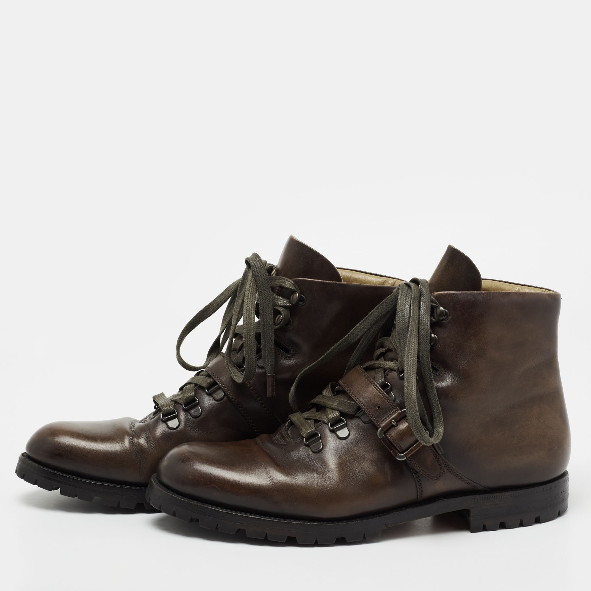 

Berluti Brown Leather Brunico Ankle Boots Size .5