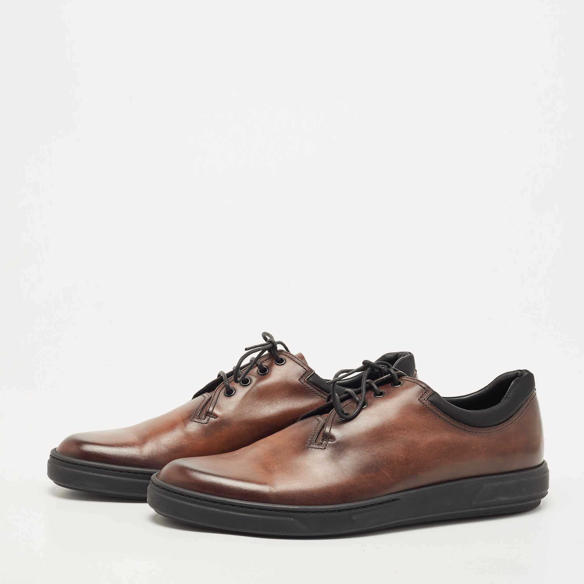 

Berluti Brown Leather Lace Up Oxfords Sneakers Size