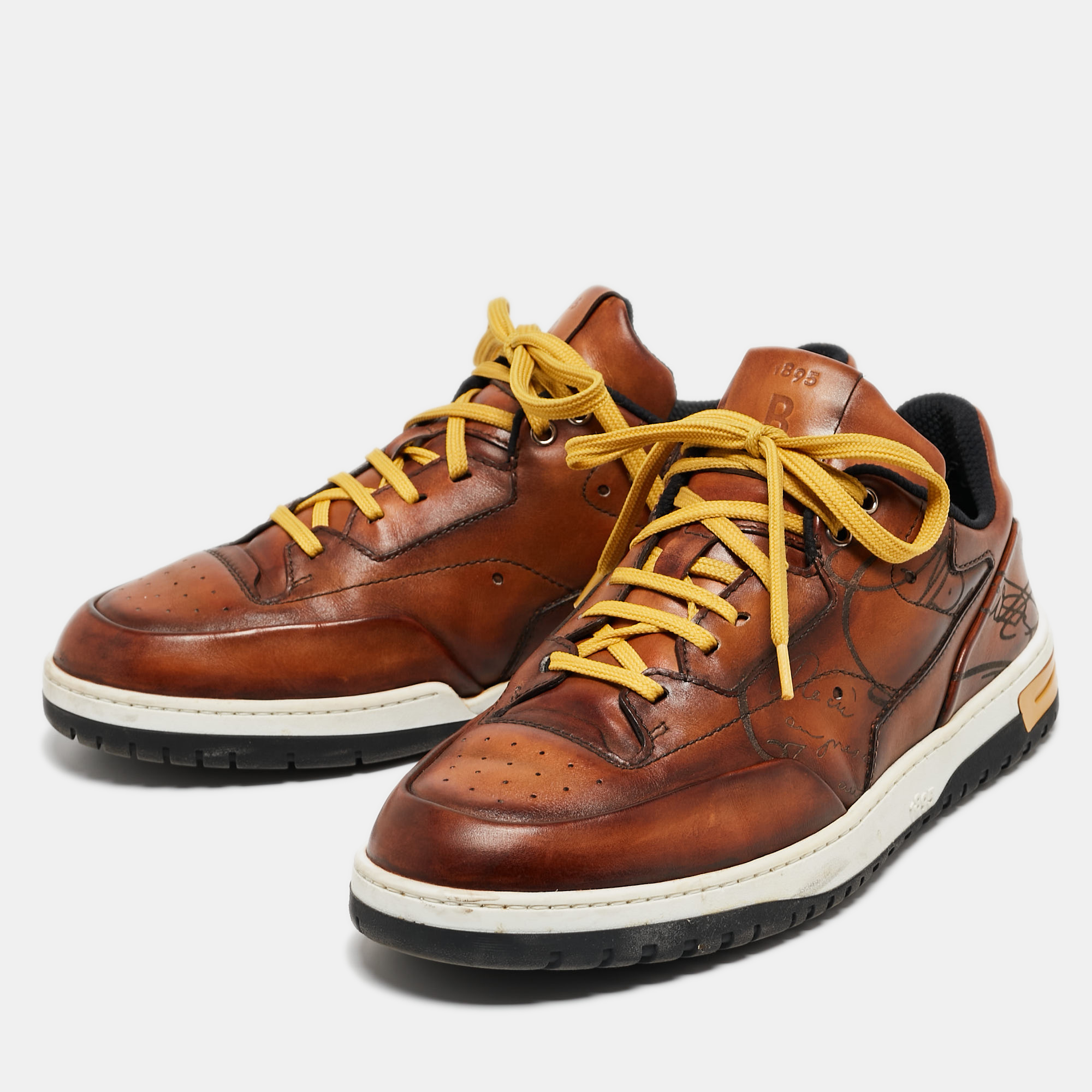 

Berluti Brown Leather Playtime Low Top Sneakers Size