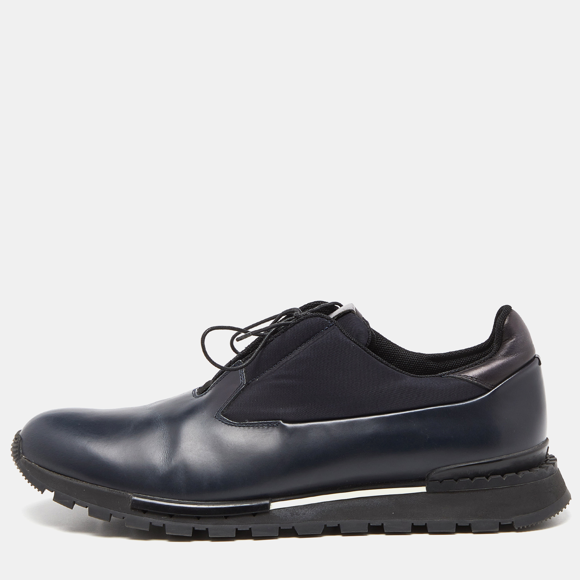 

Berluti Blue Leather and Fabric Lace Up Oxfords Size