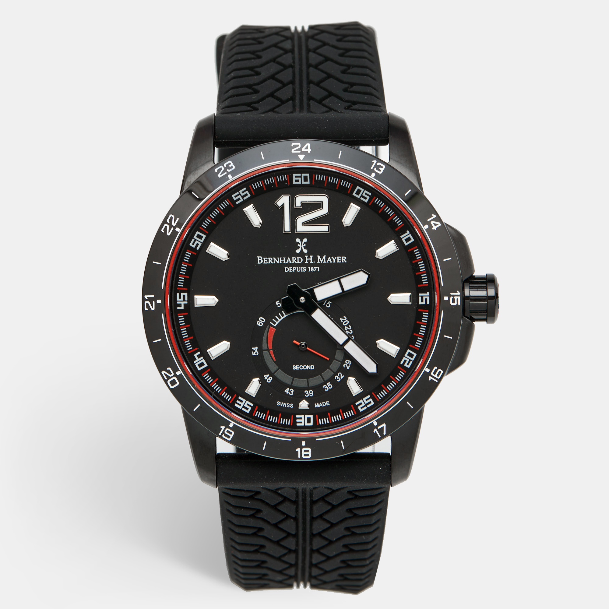 

Bernhard H.Mayer Black PVD Coated Stainless Steel Silicone Drift Glider BH11/CW Men's Wristwatch