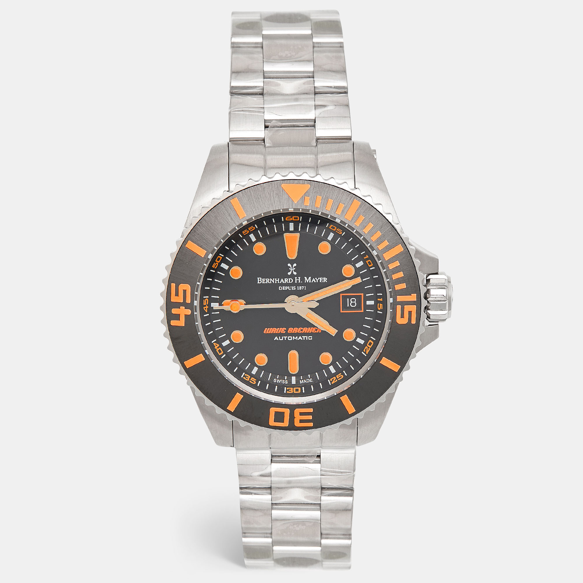 

Bernhard H. Mayer Black Ceramic Stainless Steel Limited Edition Wave Breaker, Silver