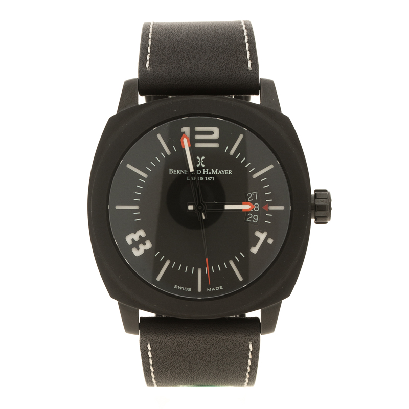 Bernhard H Mayer Black  Stainless Steel IL Nero Men's Wristwatch  44 mm