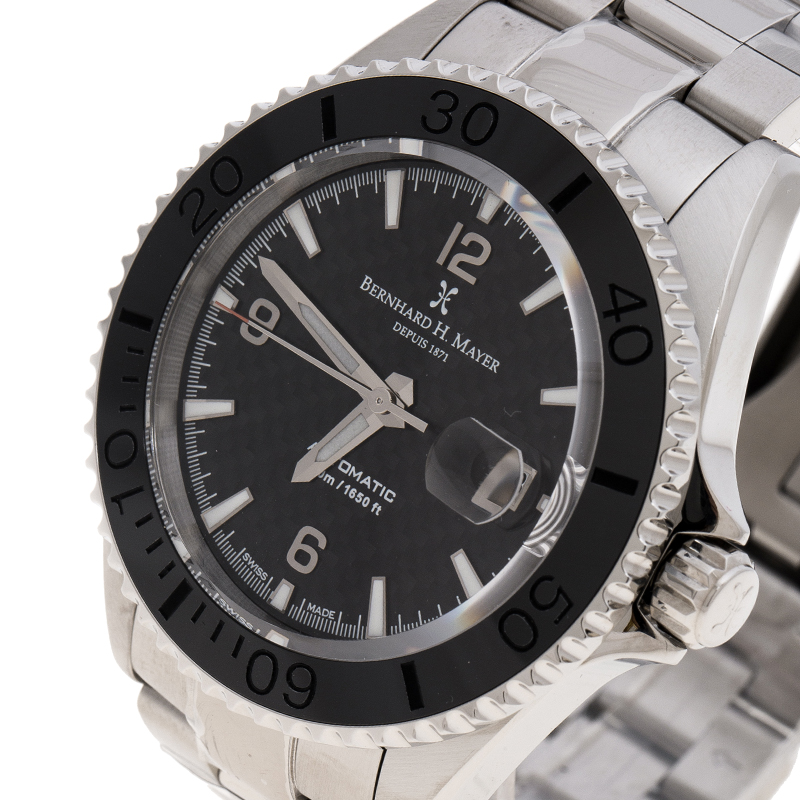 

Bernhard H. Mayer Black Stainless Steel Nauticus Austro Limited Edition Men's Wristwatch, Silver