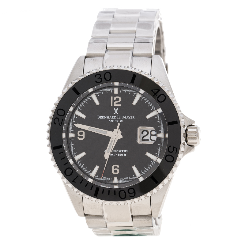 Pre Owned Bernhard H. Mayer Black Stainless Steel Nauticus Austro Limited Edition Men's Wristwatch 45 mm