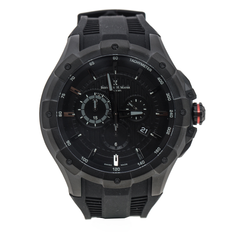 Pre Owned Bernhard H. Mayer Black Stainless Steel Victor Chronograph Men's Wristwatch 50 mm
