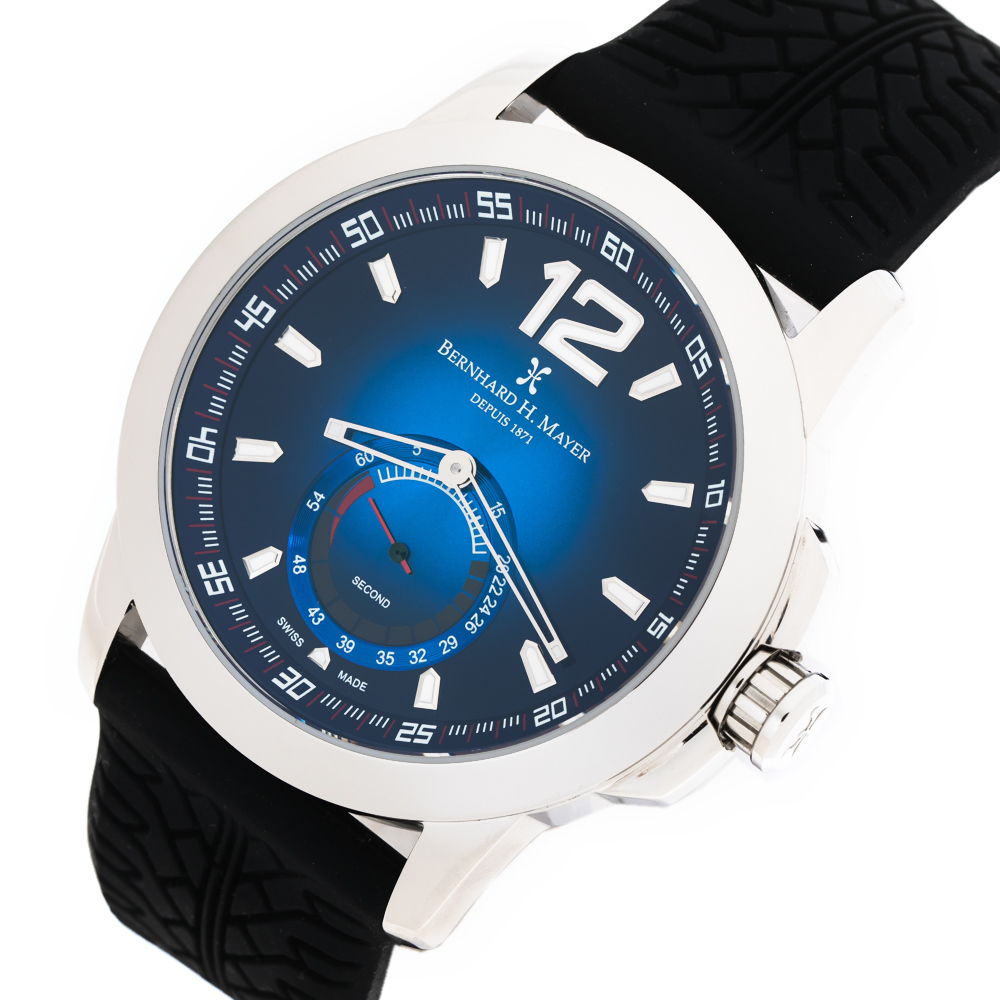 

Bernhard H. Mayer Blue Stainless Steel Black Silicon Drift Men's Wristwatch