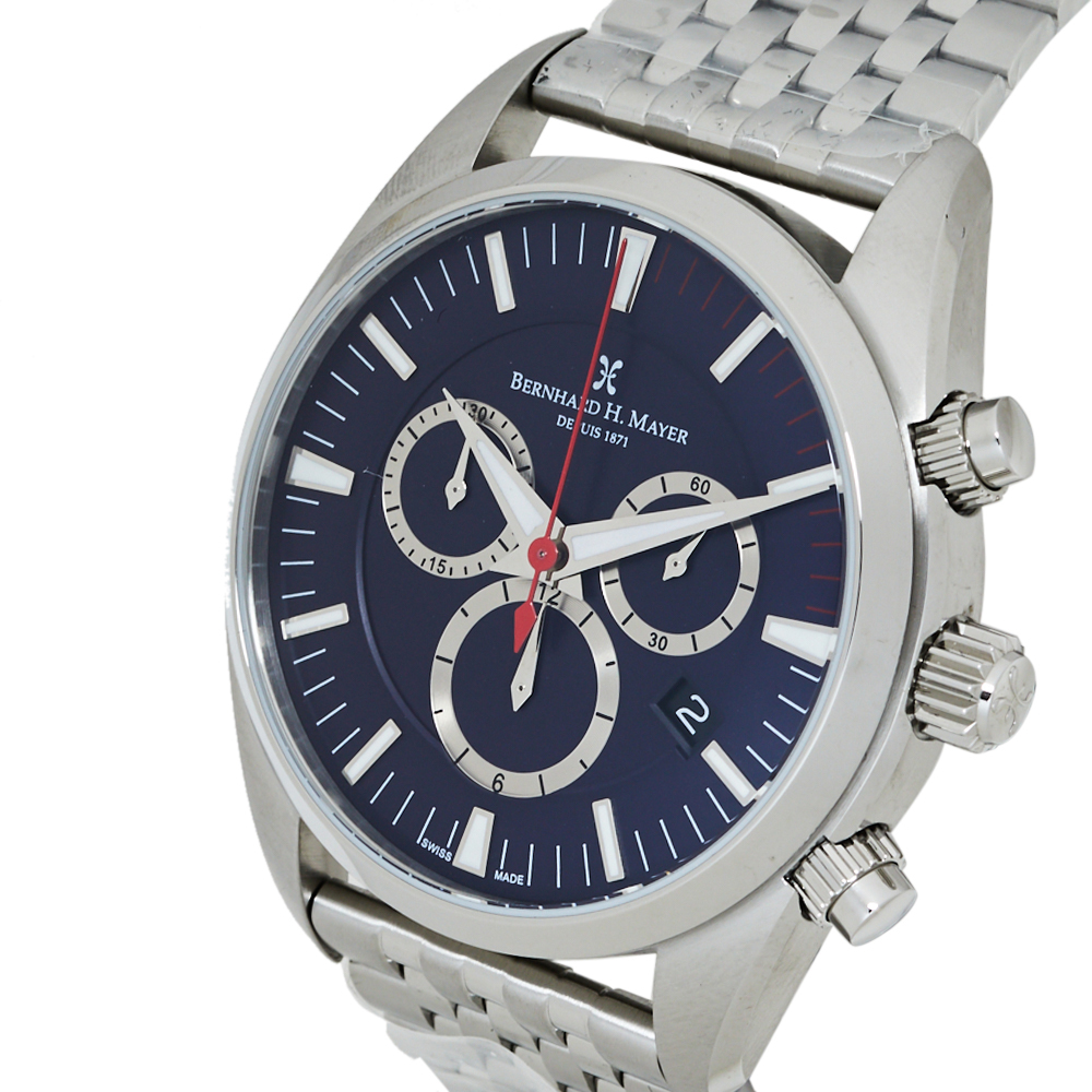 

Bernhard H. Mayer Blue Stainless Steel Ascent Chronograph BH06/CW Men's Wristwatch