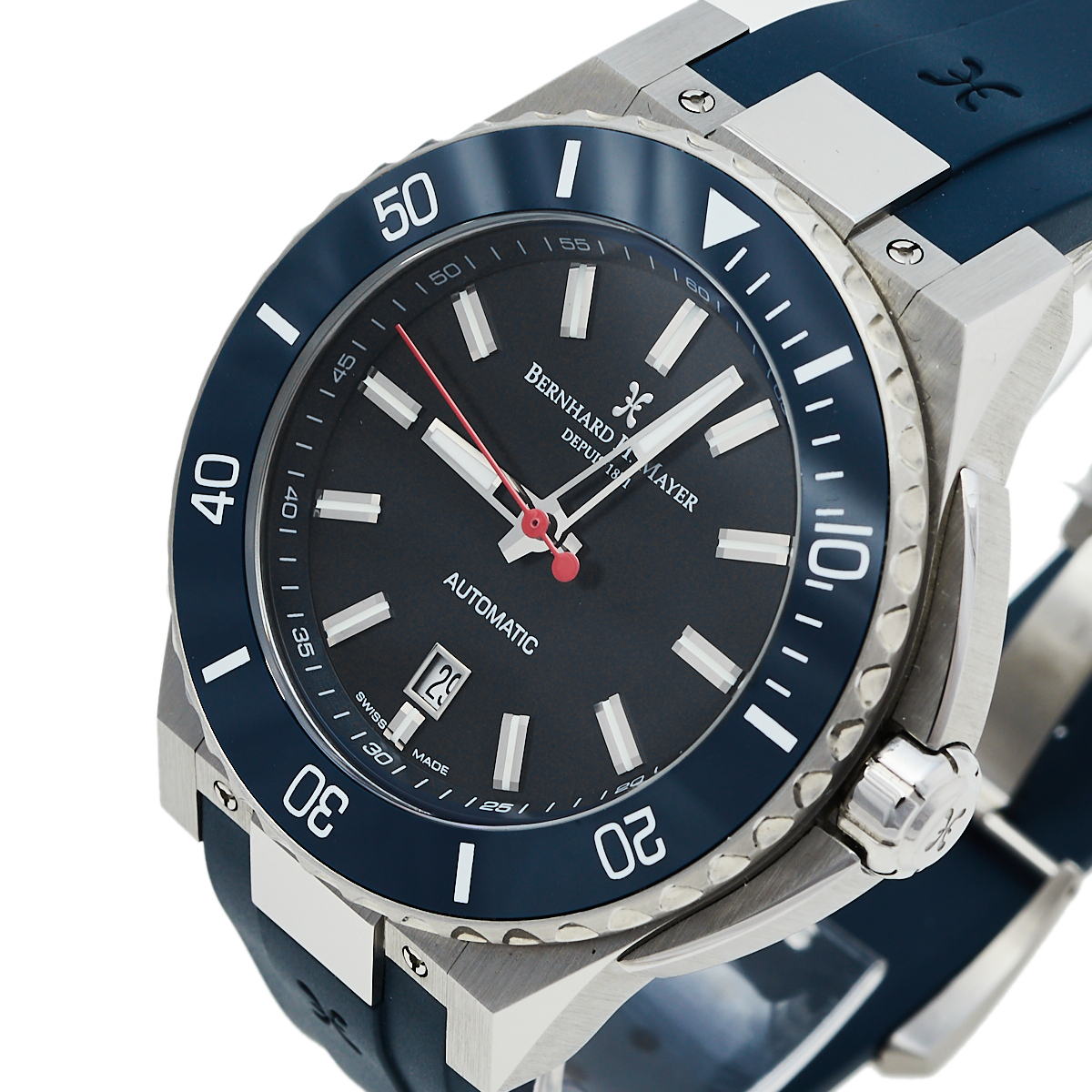 

Bernhard H. Mayer Black Stainless Steel Limited Edition PowerMaster First Blue BH37T/CW Men's Wristwatch