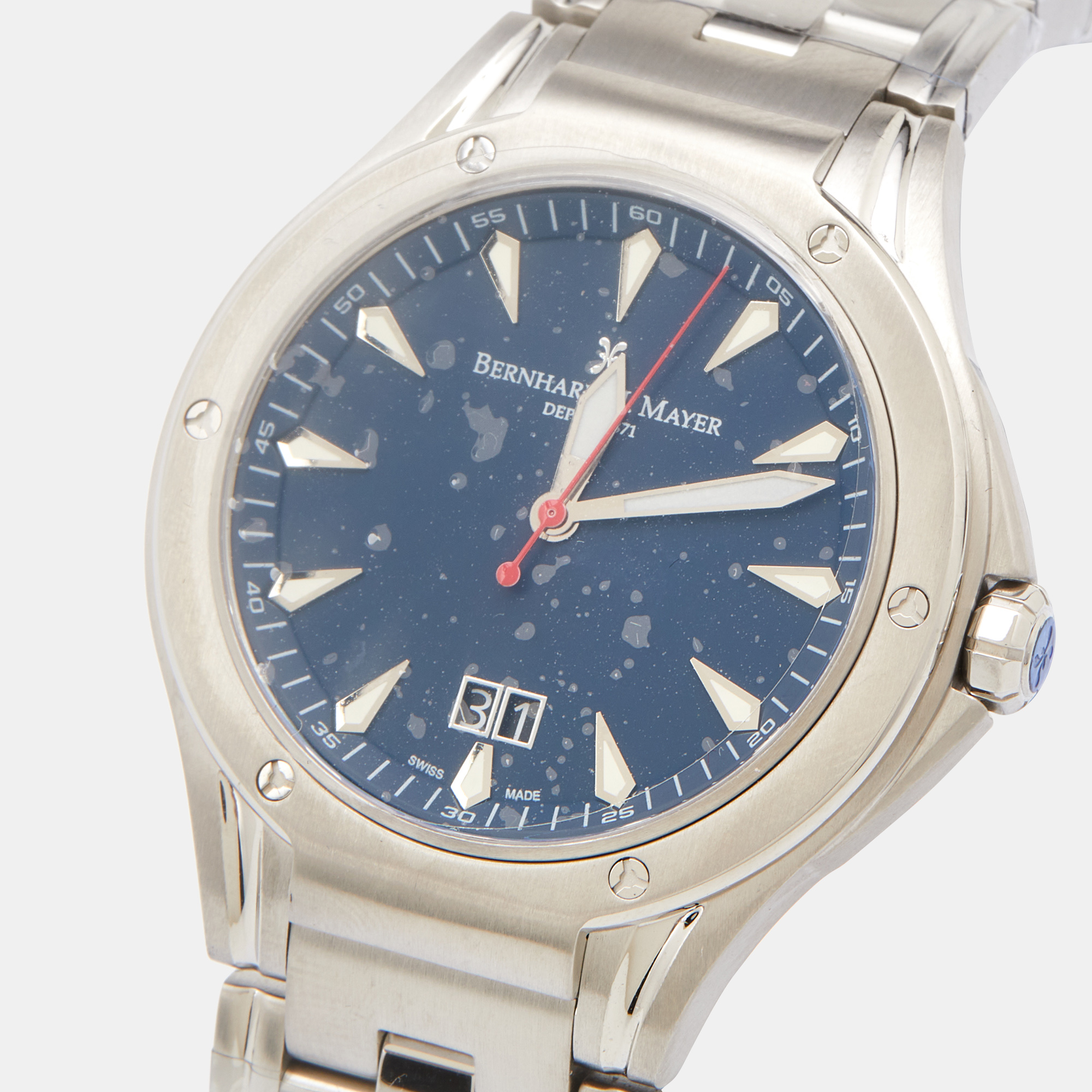 

Bernhard H. Mayer Blue Stainless Steel Le Classique BH40P/CW Men's Wristwatch