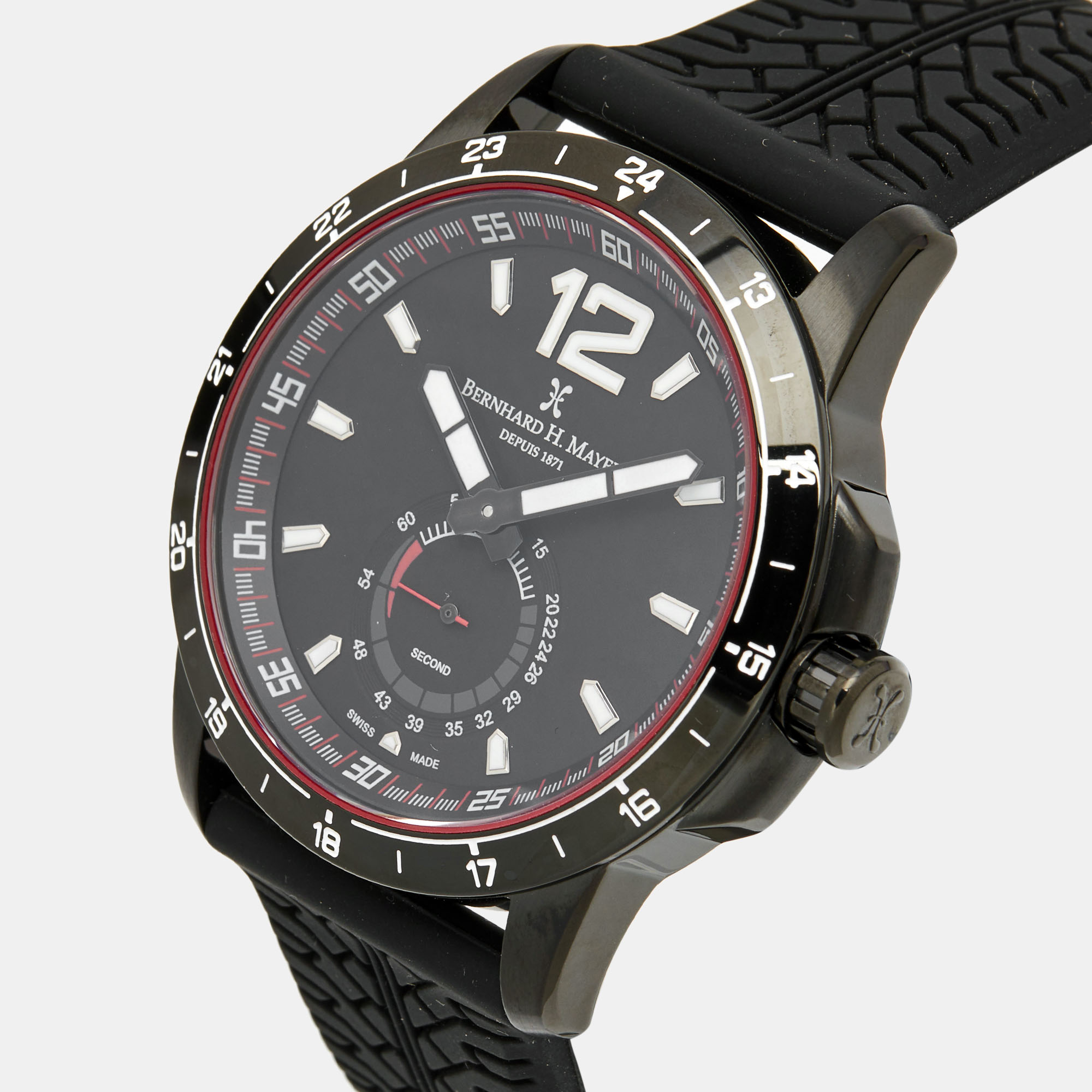 

Bernhard H.Mayer Black PVD Coated Stainless Steel Silicone Drift Glider BH11P/CW Men's Wristwatch