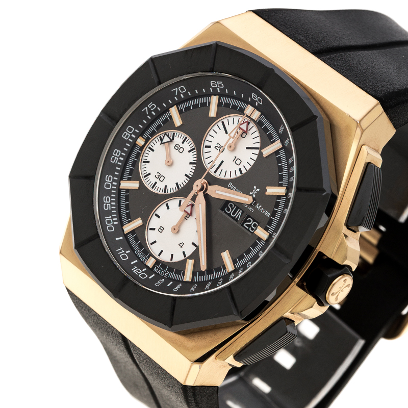 

Bernhard H. Mayer Black Rose Gold Tone Exemplar Men's Wristwatch