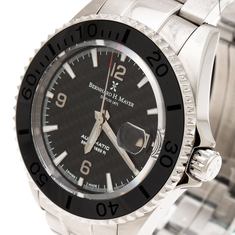 

Bernhard H. Meyer Black Stainless Steel Nauticus Austro Limited Edition Men's Wristwatch, Silver