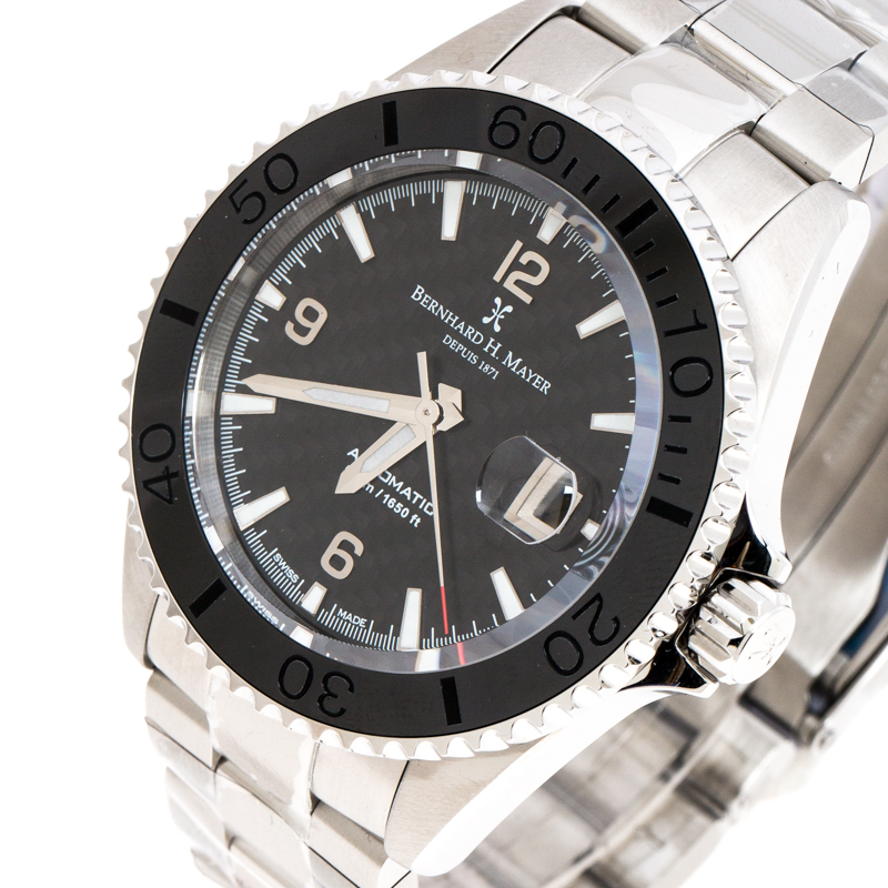 

Bernhard H. Mayer Black Stainless Steel Nauticus Austro Limited Edition Men's Wristwatch, Silver