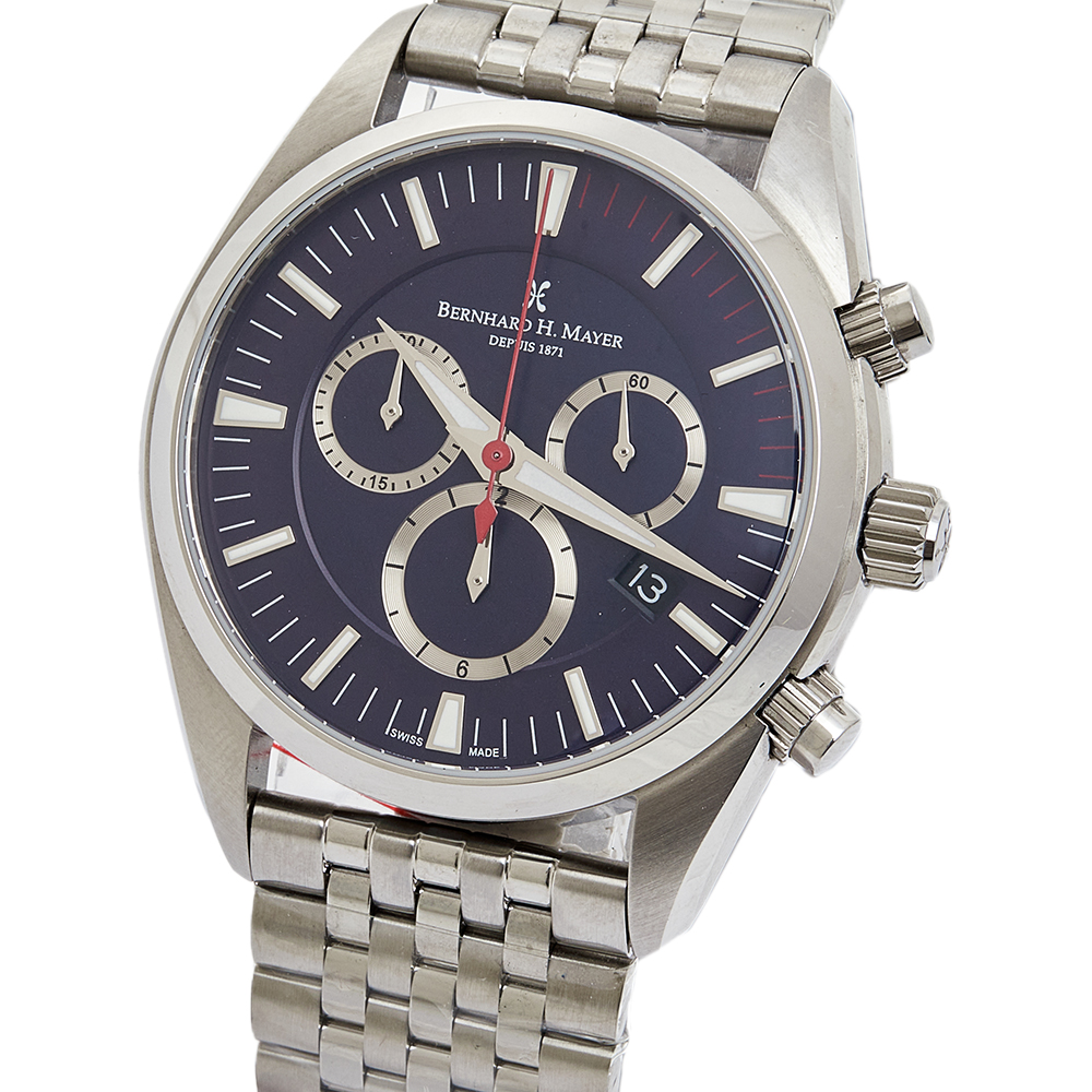 

Bernhard H. Mayer Blue Stainless Steel Ascent Chronograph BH06/CW Men's Wristwatch