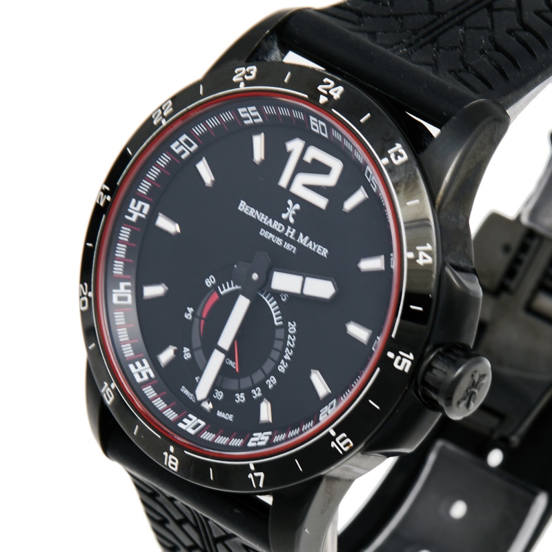 

Bernhard H. Mayer Black PVD Plated Stainless Steel Rubber Drift Glider BH11/CW Men's Wristwatch