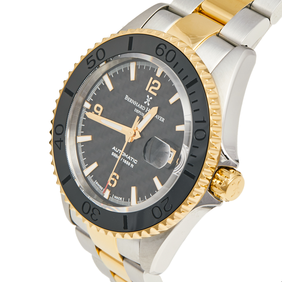 

Bernhard H Mayer Black Two Tone Stainless Steel Nauticus Royale II, Multicolor