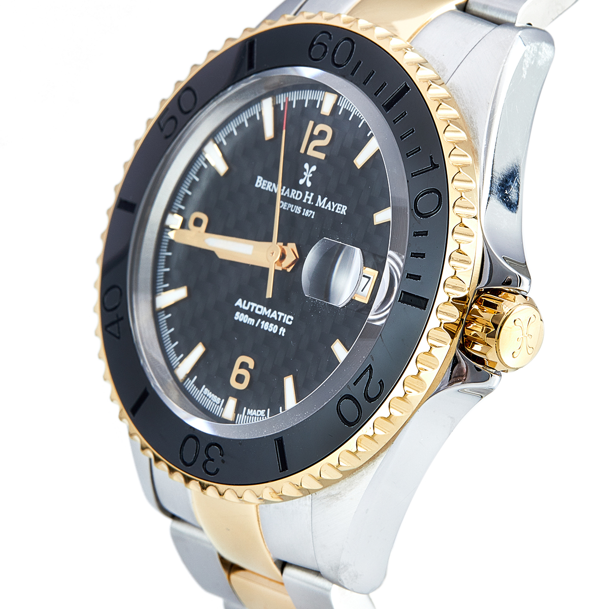 

Bernhard H Mayer Black Stainless Steel Nauticus Royale II Men's Wristwatch, Silver