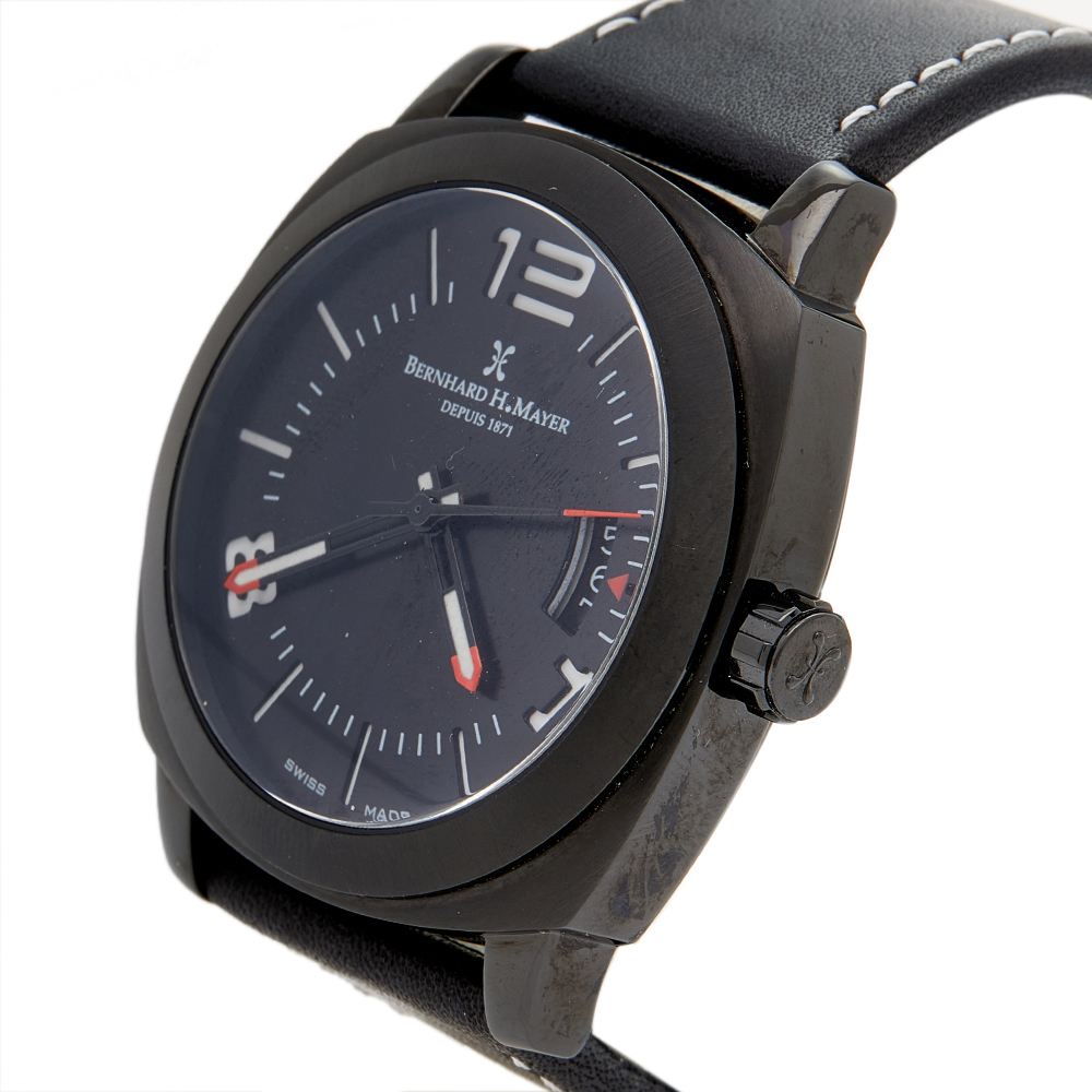 

Bernhard H Mayer Black Stainless Steel Leather IL Nero Men's Wristwatch