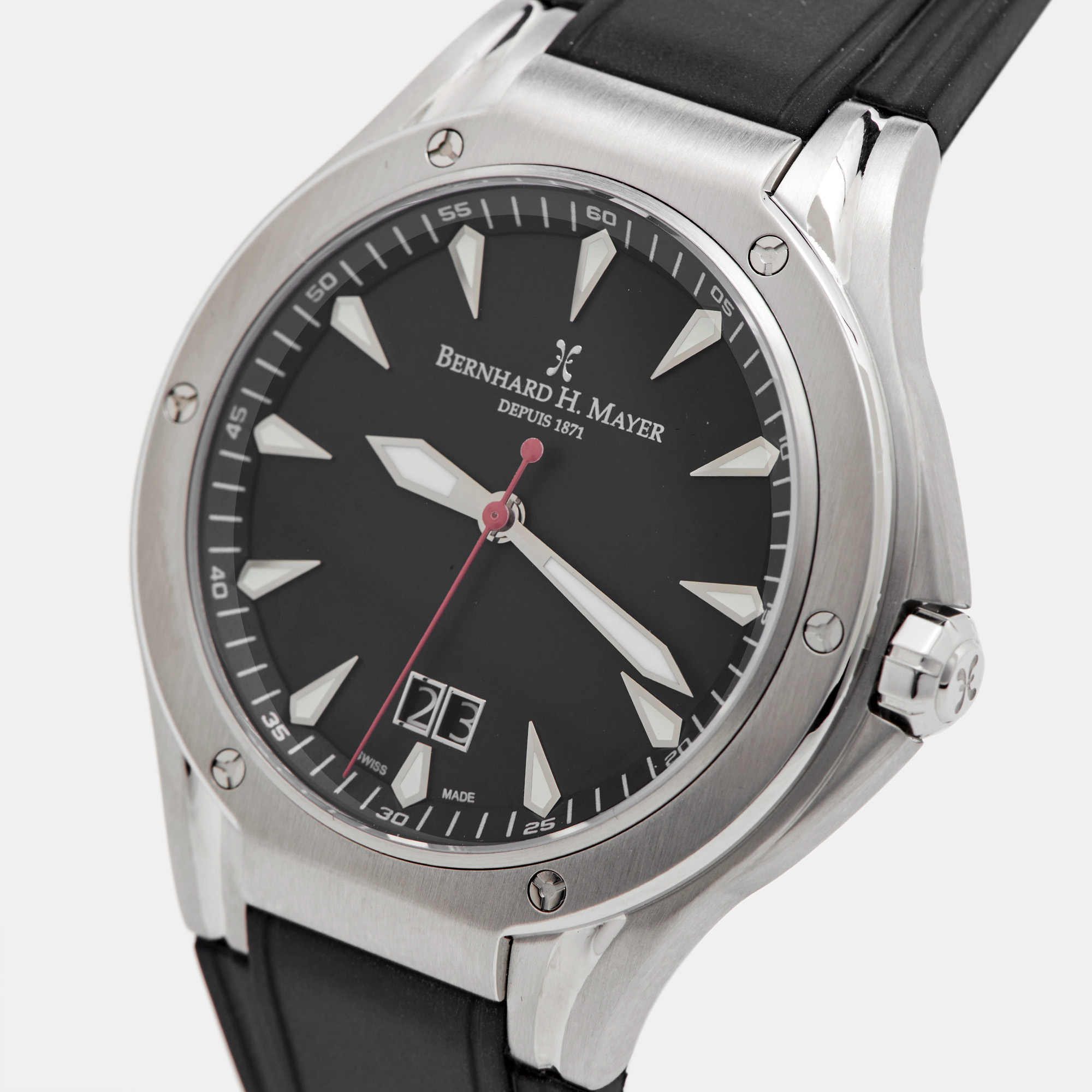 

Bernhard H. Mayer Black Stainless Steel Rubber Le Classique BH33P/CW Men's Wristwatch