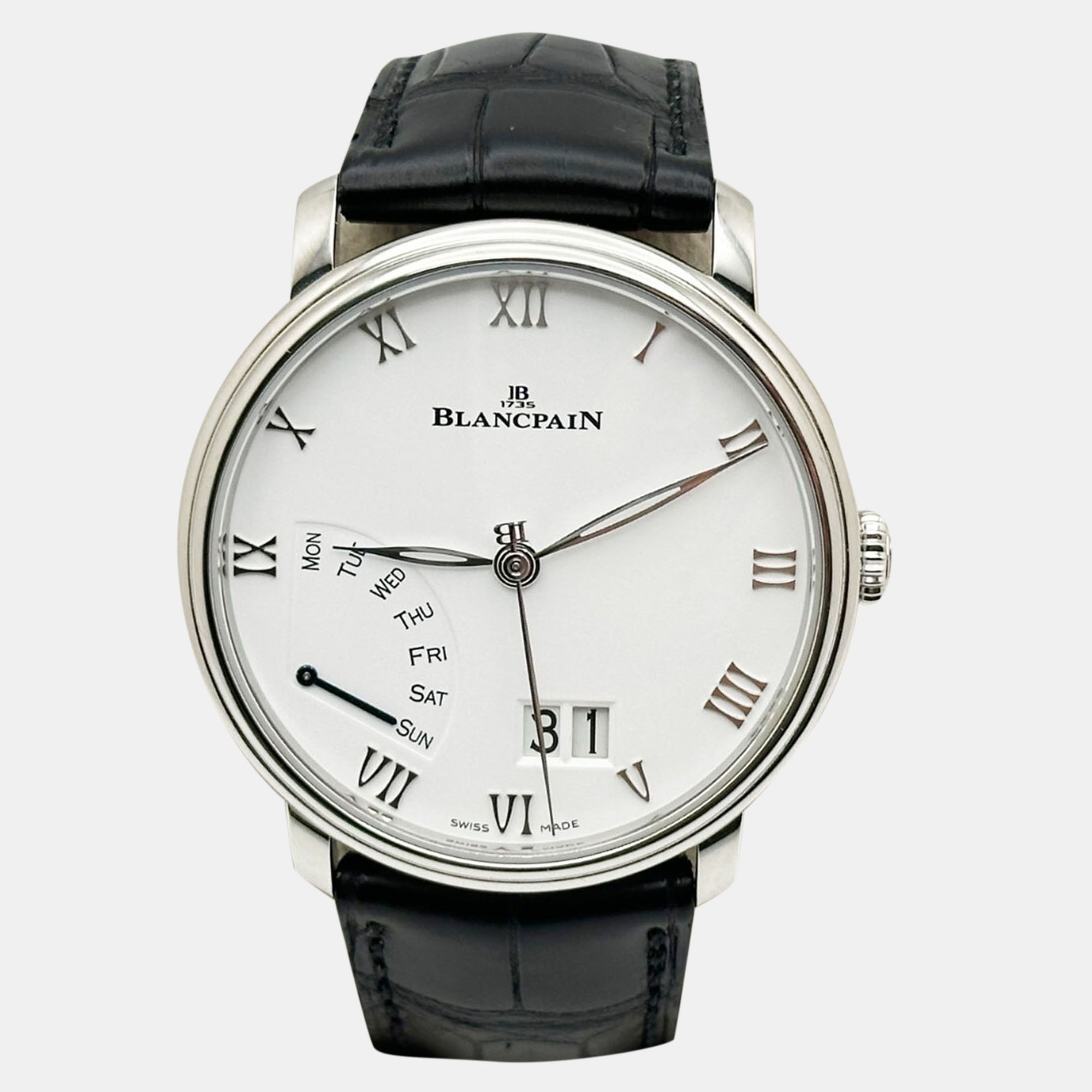 

Blancpain Villeret Grande Date Jour Retrograde 6668-1127 Automatic White Stainless Steel Men's Wristwatch 40 mm