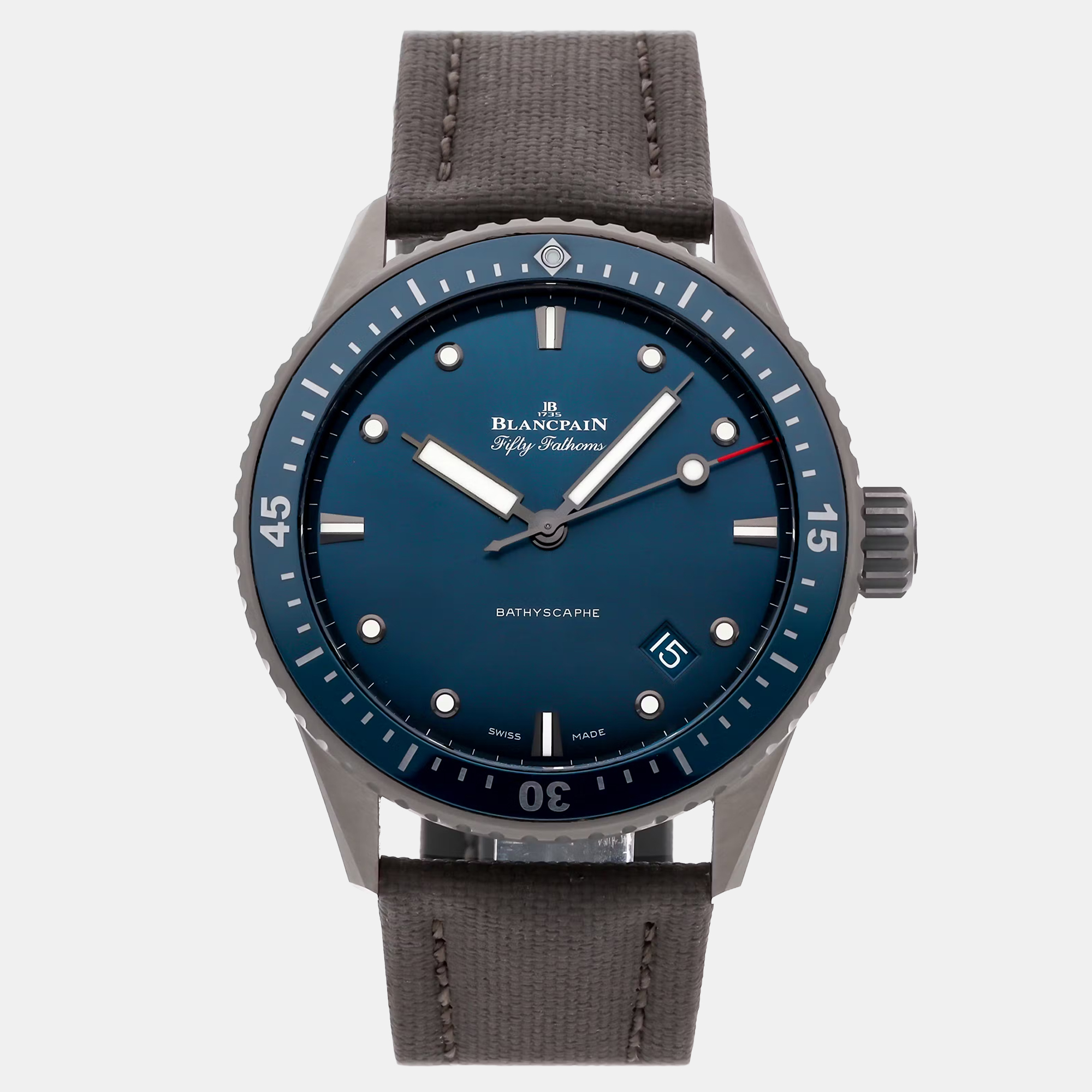 

Pre-Owned Blancpain Fifty Fathoms Bathyscaphe 5000-0240-NAOA 40 mm, Blue