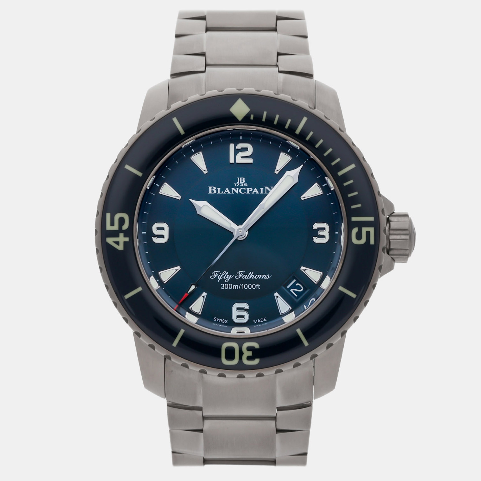 

Pre-Owned Blancpain Fifty Fathoms 5015-12B40-98B, Blue