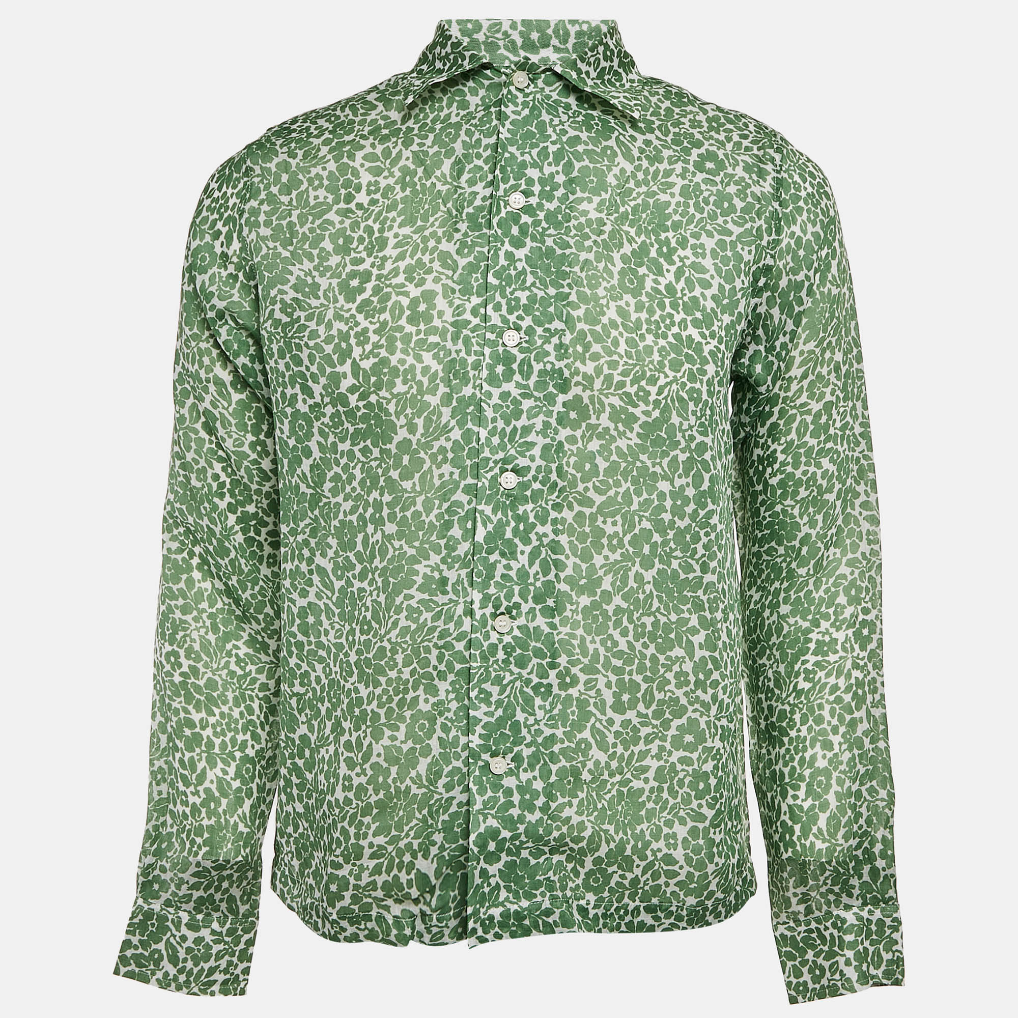 

Bode Green Print Rayon Full Sleeve Shirt S/M