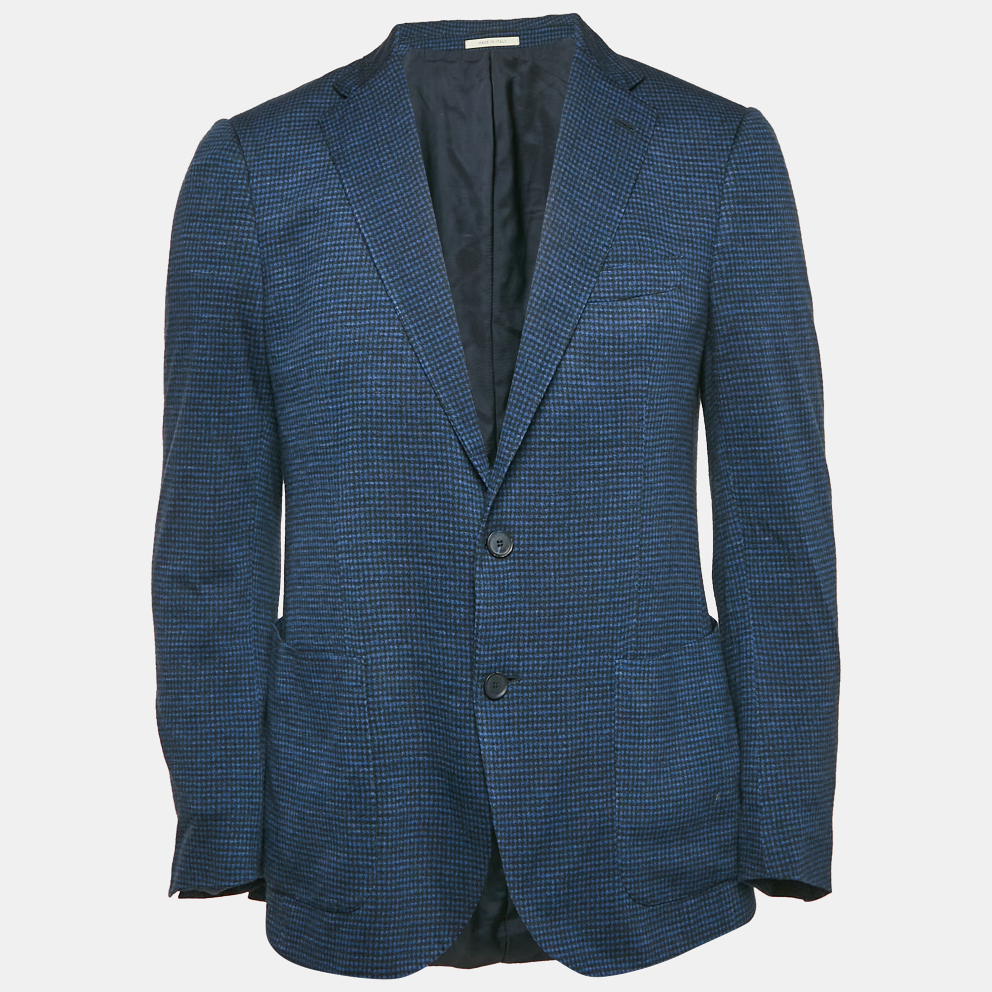 

Boggi Milano Blue Herringbone Wool Blend Blazer M
