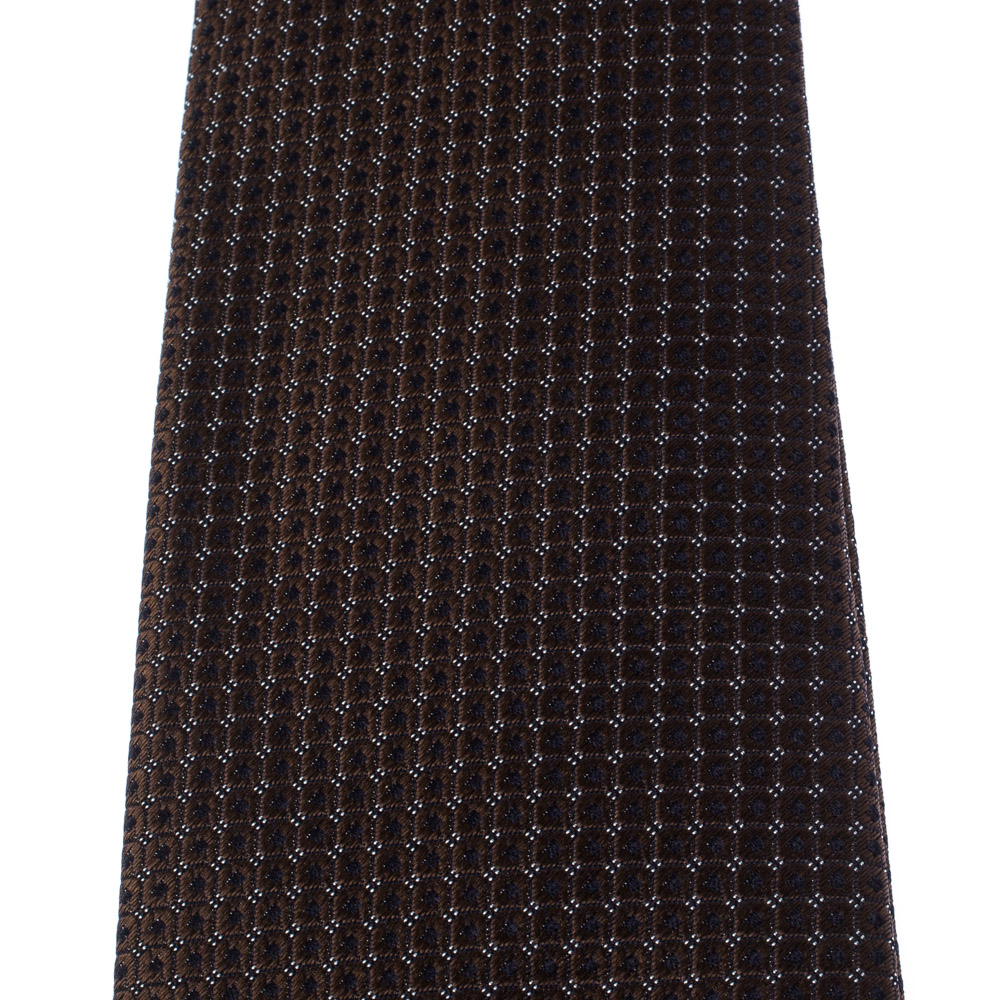 

Boss Selection by Hugo Boss Brown Geometric Patterned Silk Tie