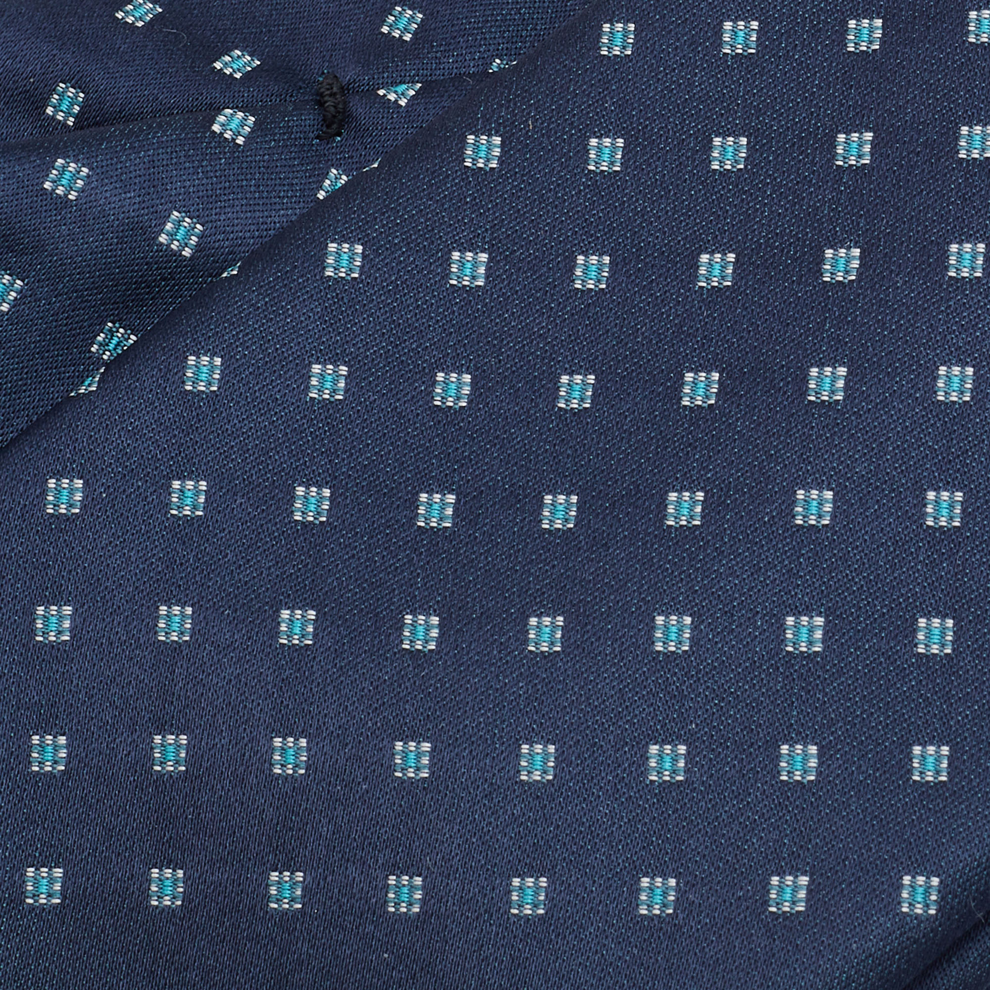 

Boss By Hugo Boss Navy Blue Patterned Silk Satin Tie