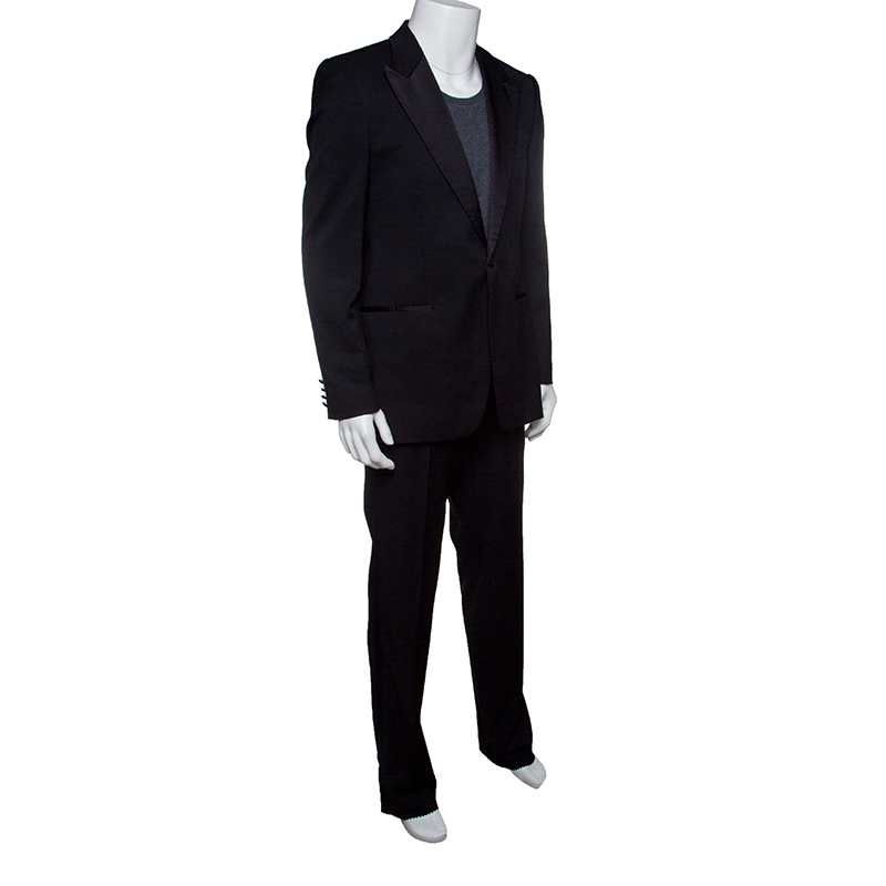 

Boss by Hugo Boss Black Wool Satin Trim Detail Cary/Grant Suit