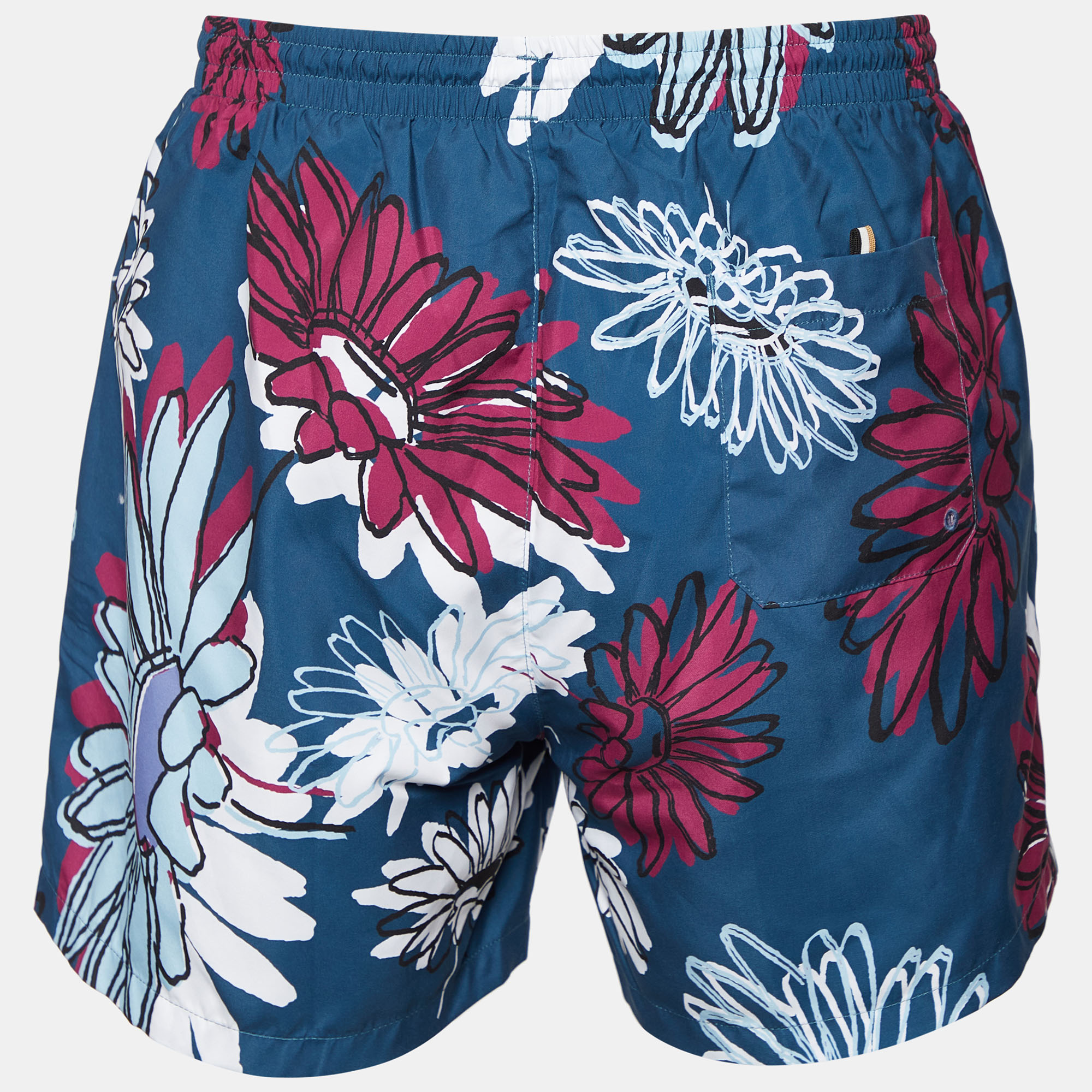 

Boss By Hugo Boss Blue Floral Printed Synthetic Piranha Shorts