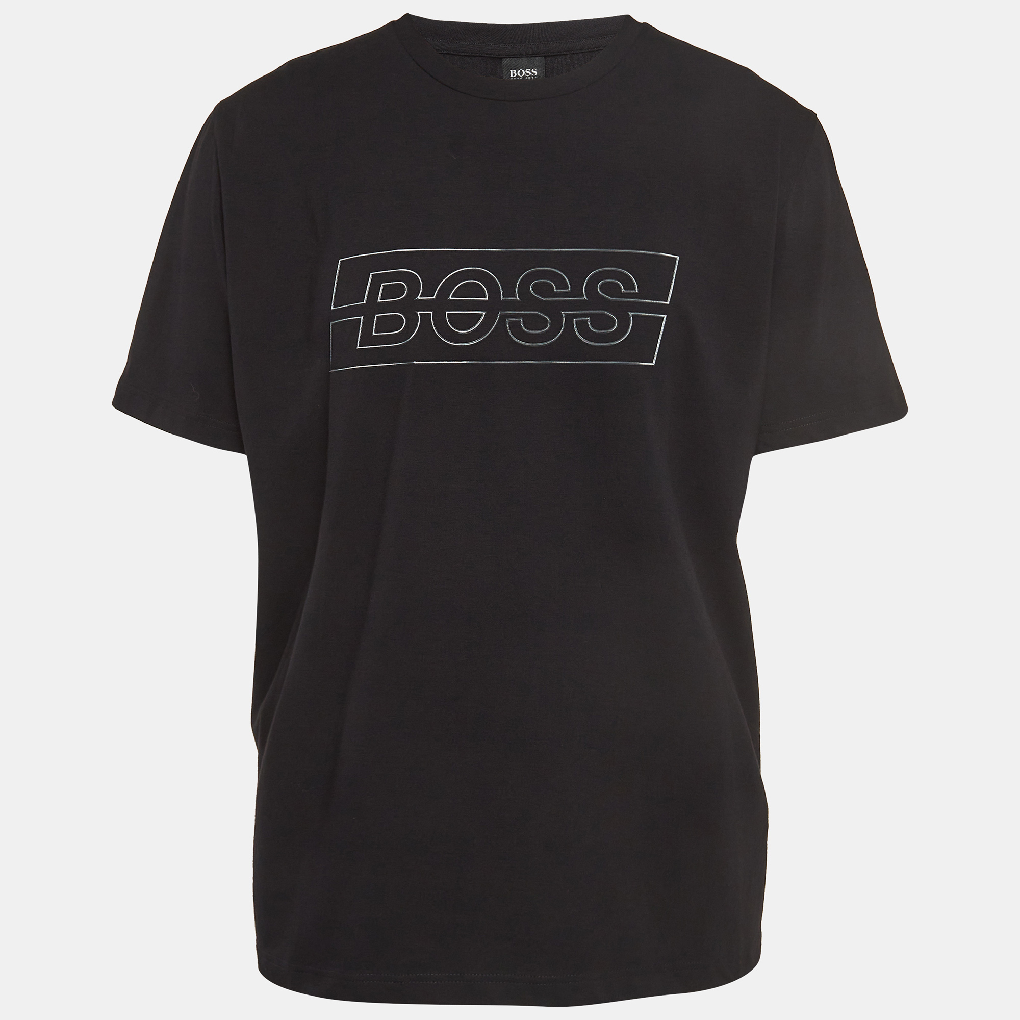 

Boss By Hugo Boss Black Logo Textured Cotton Crew Neck T-Shirt XXL